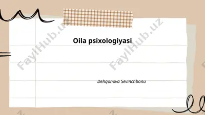 oila psixologiyasi — PPTX