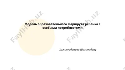 модель образовательного маршрута ребёнка с особыми потребностями — PPTX