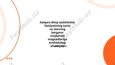 xalqaro diniy tashkilotlar faoliyatining tarixi — PPTX