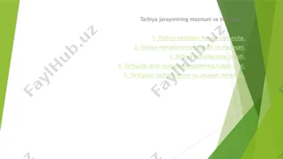 tarbiya jarayonining mazmuni va mohiyati — PPTX
