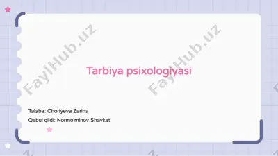tarbiya psixologiyasi — PPTX