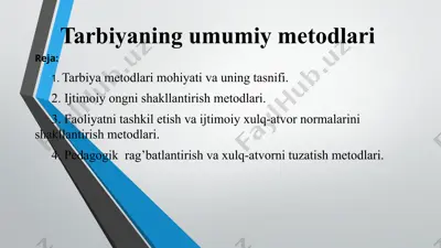 tarbiyaning umumiy metodlari — PPTX