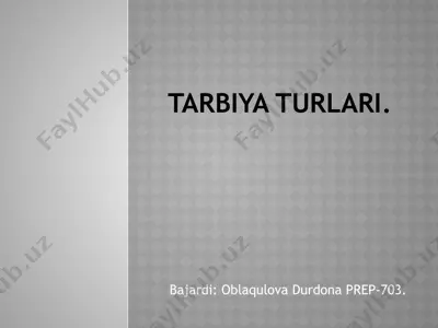 tarbiya tur — PPTX