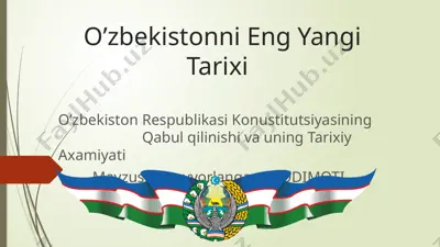 o’zbekistonni eng yangi tarixi — PPTX