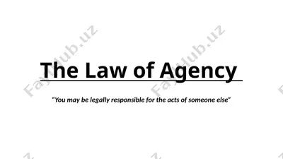 the law of agency — PPTX