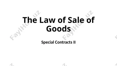 the law of sale of goods — PPTX