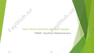 phonetic peculiarities of germanic languages — PPTX