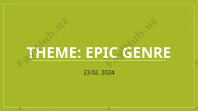 epic genre in literature — PPTX
