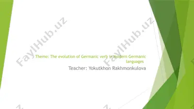 the evolution of germanic verb in modern germanic languages — PPTX