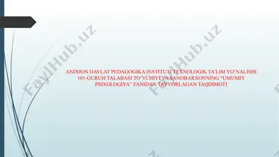 "ilk o’spirinlik va yosh davrda psixik rivojlanish xususiyatlari" — PPTX