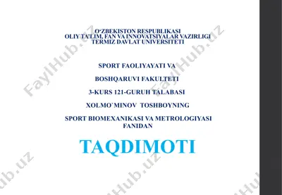 sport biomexanikasi va metrologiyasi taqdimoti — PPTX