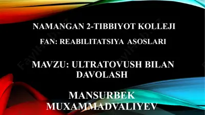 ultratovush bilan davolash — PPTX