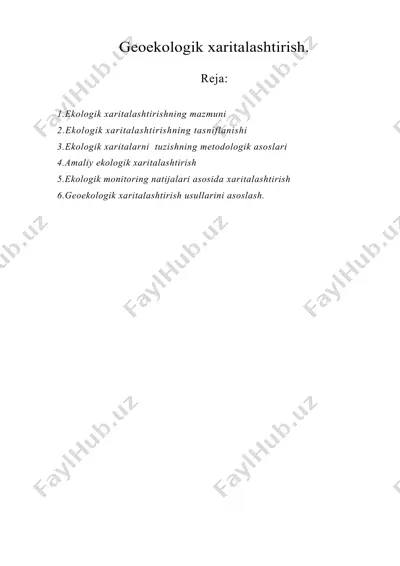 geoekologik xaritalashtirish — DOC