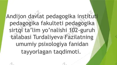 kichik maktab yoshi davrida psixik rivojlanish xususiyatlari — PPTX