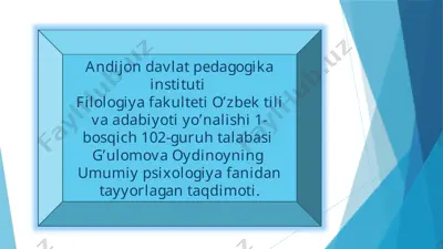 psixik rivojlanish xususiyatlari — PPTX
