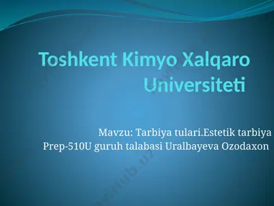 estetik tarbiya — PPTX
