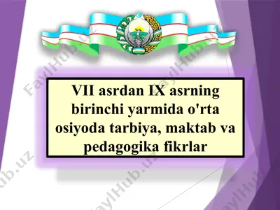 o'rta osiyoda tarbiya, maktab va pedagogika fikrlar — PPTX