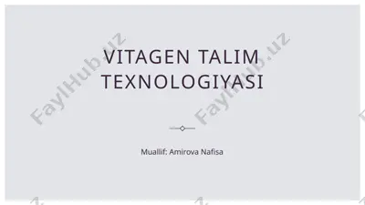 vitagen talim texnologiyasi — PPTX
