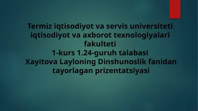 prizentatsiya "islom qadryatlari va ma'rifatning hozirgi davrdagi ahamiyati" — PPTX