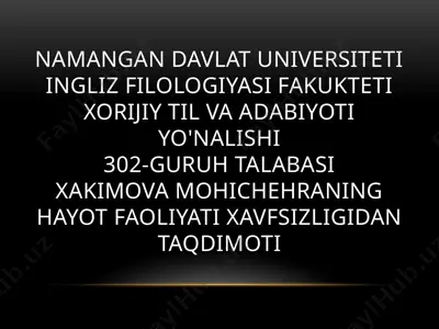 "fuqaro muhofazasi tog'risida"gi qonun bandlarini o'rganish — PPTX