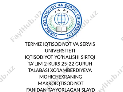 makroiqtisodiyot fanidan slayd — PPTX