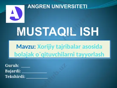 bolajak o‘qituvchilarni tayyorlash — PPTX