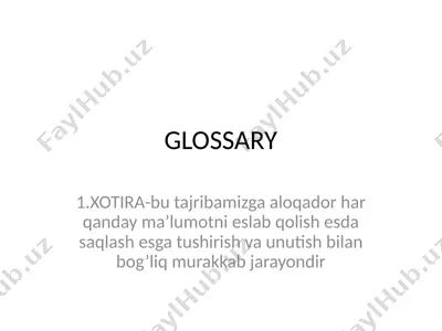 xotira va unutish jarayonlari — PPTX