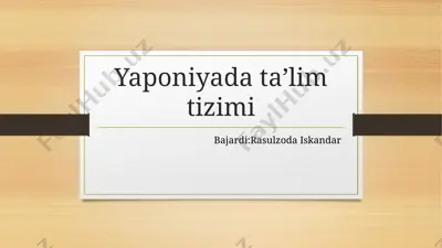 yaponiyada ta’lim tizimi — PPTX
