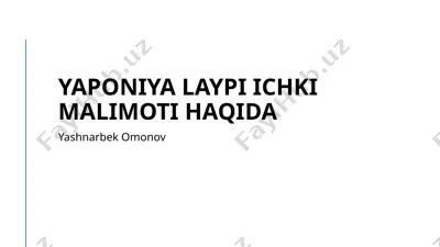 yaponiya ichki siyosatlari tahlili — PPTX