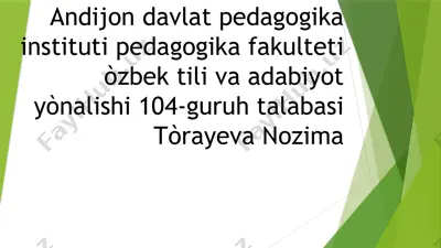 yetuklik va keksalik davrining psixologik xususiyatlari — PPTX