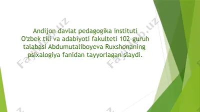slayd "yosh va pedagogik psixologiya fanining tadqiqot metodlari" — PPTX