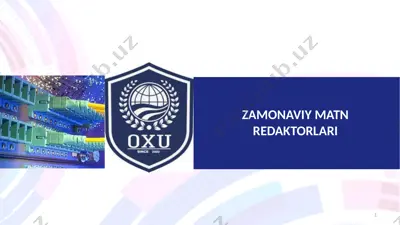 matnli axborotlarni qayta ishlash texnologiyasi — PPTX