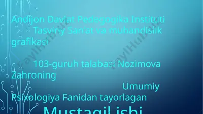 tasviriy san'at va muhandislik grafikasi — PPTX