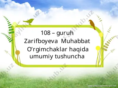 o'rgimchaklar haqida umumiy tushuncha — PPTX