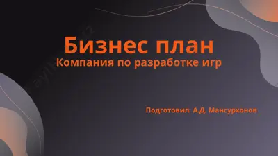 бизнес план — PPTX