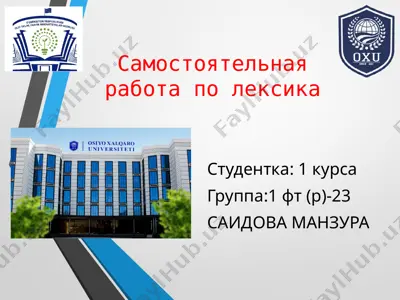 samostoyatel'naya rabota po leksika — PPTX