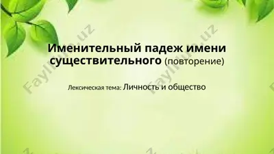 именительный падеж имени существительного (повторение) — PPTX