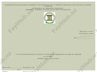 taʼlim psixologiyasi fanidan interaktiv taqdimotlar ishlab chiqish — PPTX