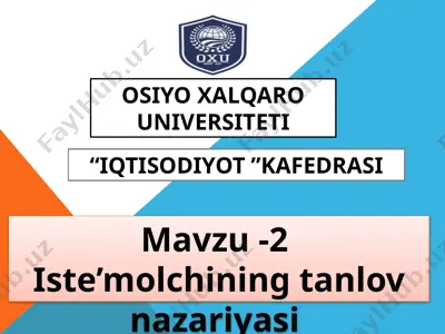 iqtisodiyotning tanlov nazariyasi — PPTX