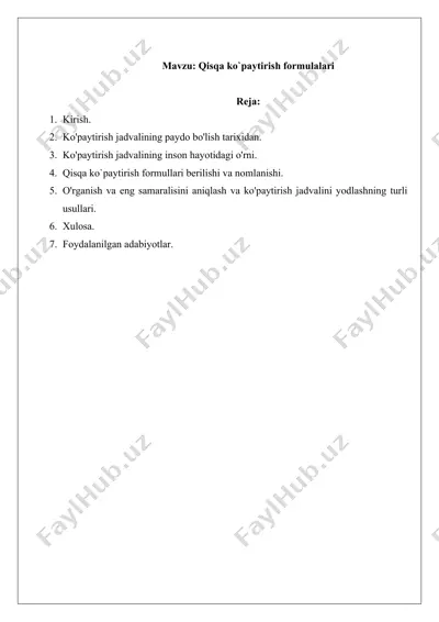 qisqa ko`paytirish formulalari — DOCX