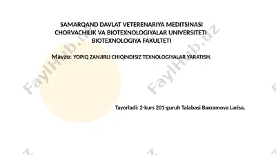 yopiq zanjirli chiqindisiz texnologiyalar — PPTX