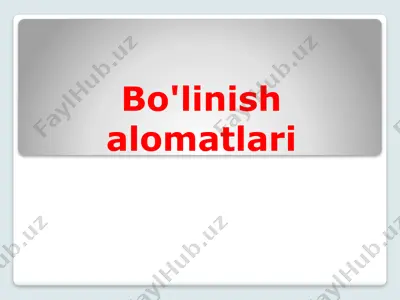 bo'linish alomatlari slayd — PPTX