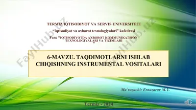 taqdimotlarni ishlab chiqishning instrumental vositalari — PPT