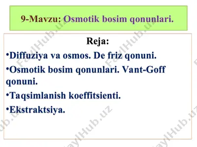 osmotik bosim qonunlari — PPT