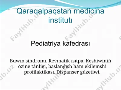 qaraqalpaqstan medicina institutı — PPT