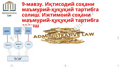 иқтисодий соҳани маъмурий-ҳуқуқий тартибга солиш — PPT