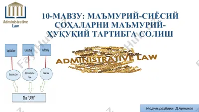 ma'muriy-siyoiiy sohalar maa'muriy-huquqiy tartibga solish — PPT