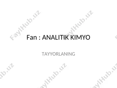 analitik kimyo — PPT