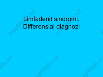 limfadenit sindromi. differensial diagnozi — PPT