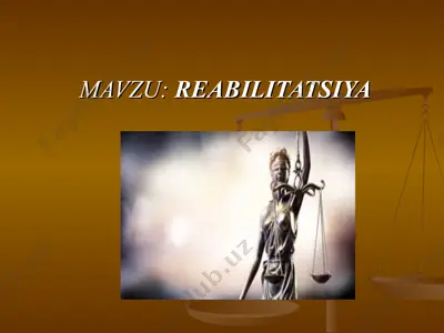 reabilitatsiya haqida ma'lumotlar — PPT